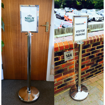 Chrome Stand with Signholder from £98.00
